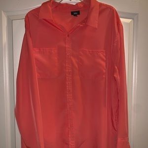 Coral long sleeve blouse